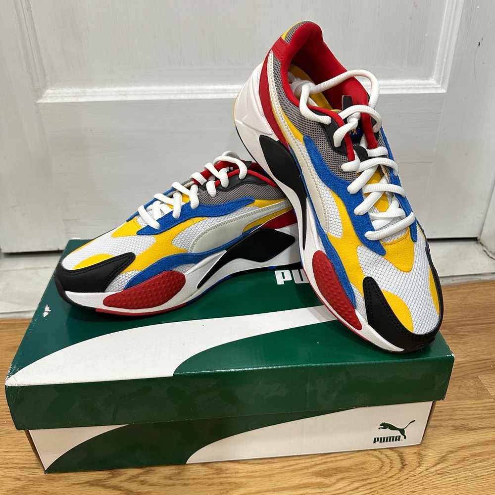 Puma Red and Yellow Sneakers Retro Style